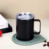 Black stainless steel insulation mug with lid-450ml