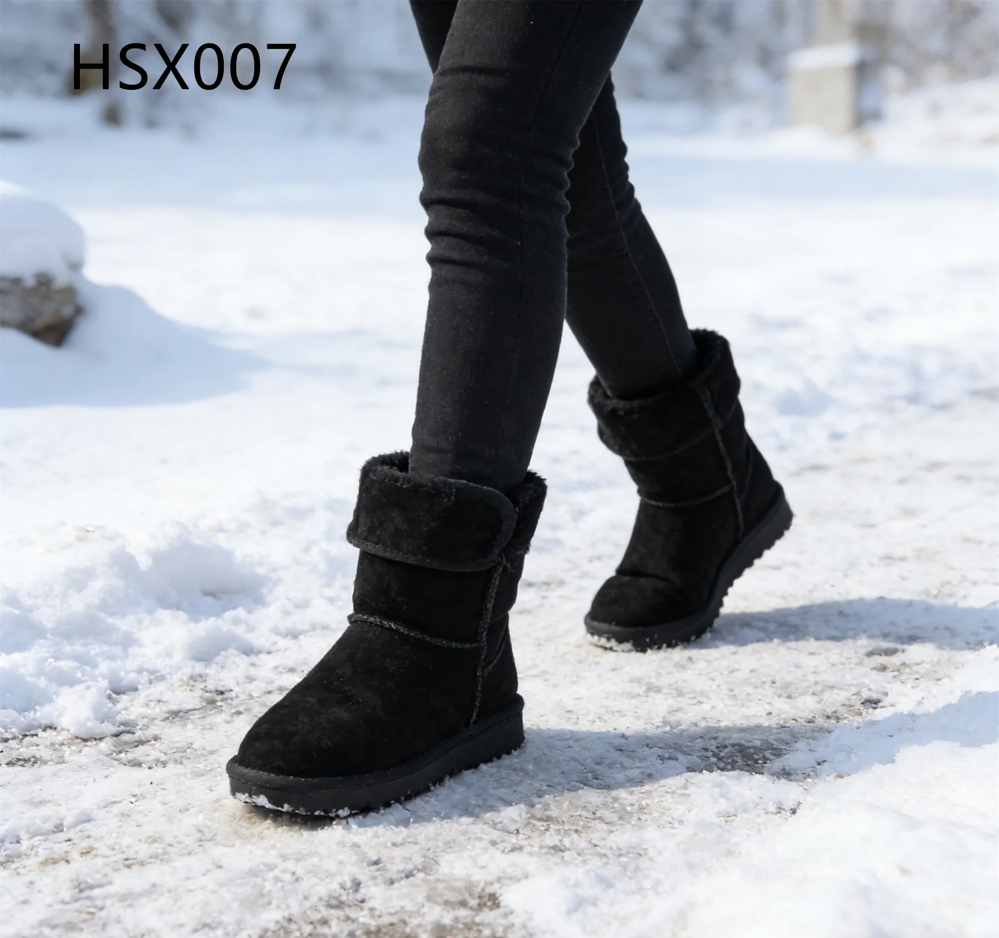 HY,Winter Travel Low Cut Chill Resistant Lady Snow Boots Multi-colors Available Natural Suede Leather Fashion Winter BootsHSX007