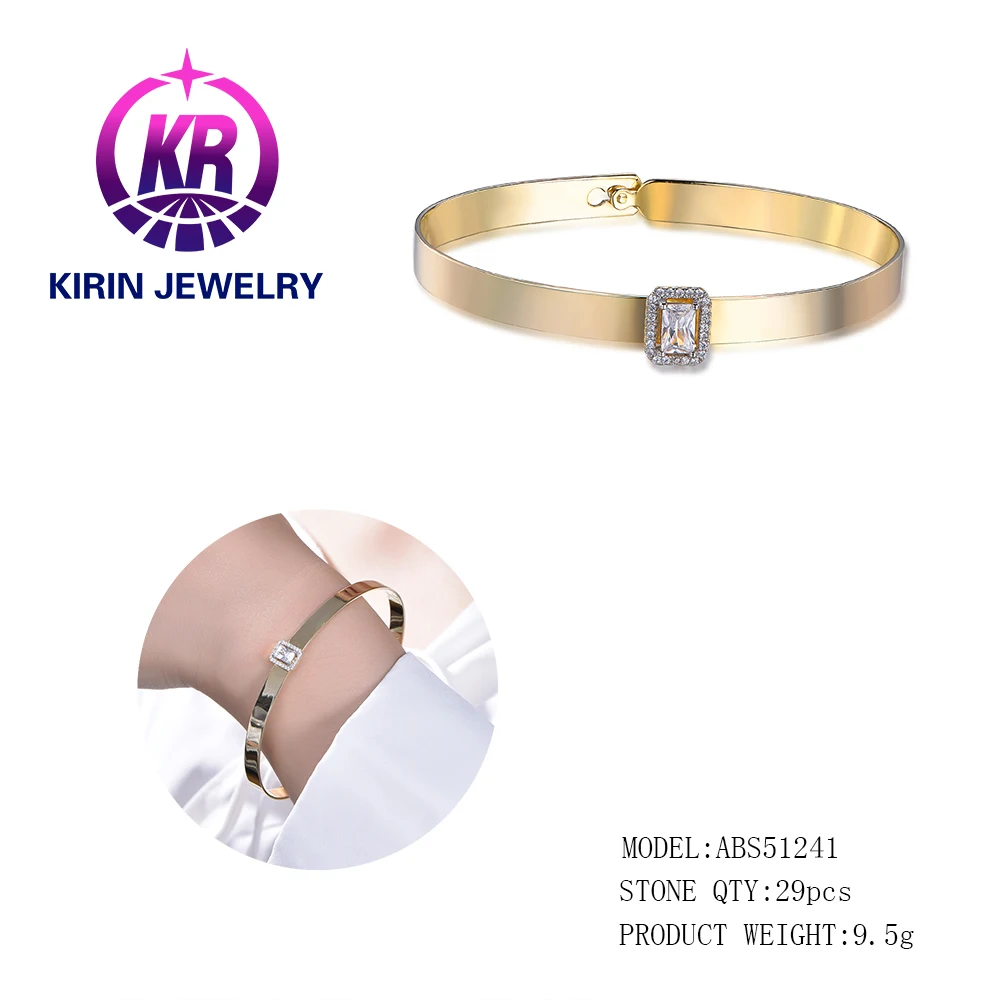 Wholesale high quality 18k 925 sterling silver bracelet bangle with charm for gift