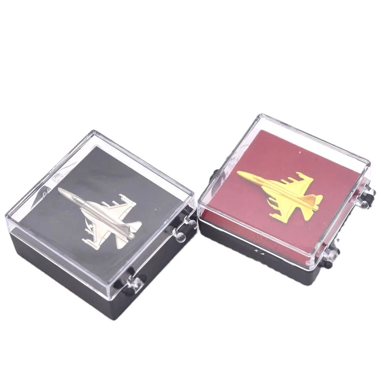 Custom Airplane Metal Lapel Pins Badges with Plastic Box Aviation Themed Collectible Pin Aviation Commemorative Badge