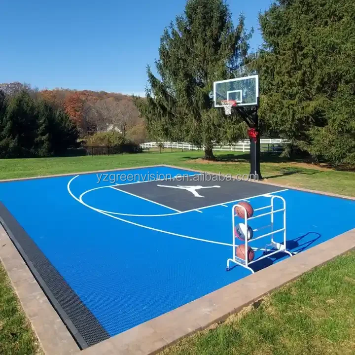 Suspended Modular Basketball Court Floor Flooring Interlocking Plastic