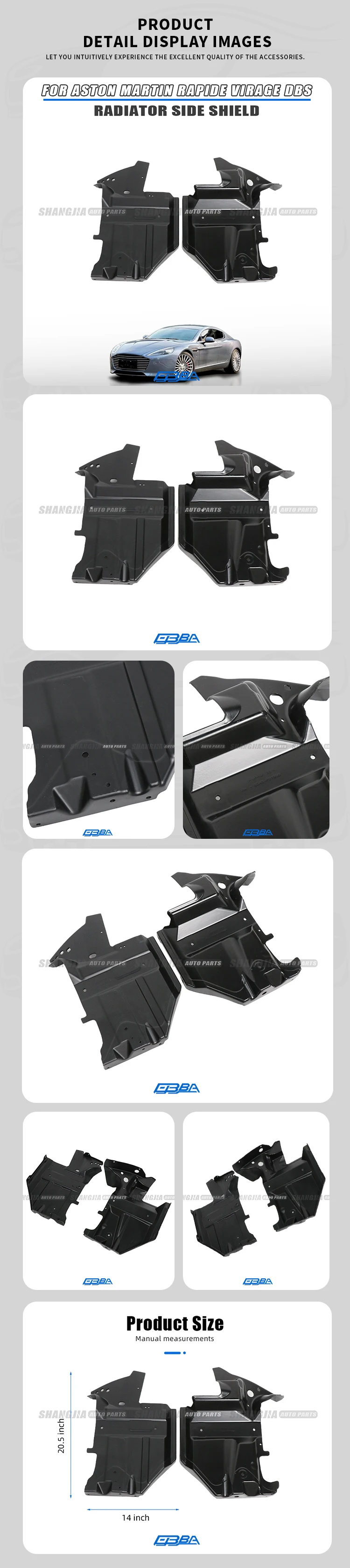 Best Price ABS Plastic Auto Parts Cover Radiator For Aston Martin Rapide Virage DBS 2008-2013 8G43-F01990-AE 8G43-F01991-AE supplier