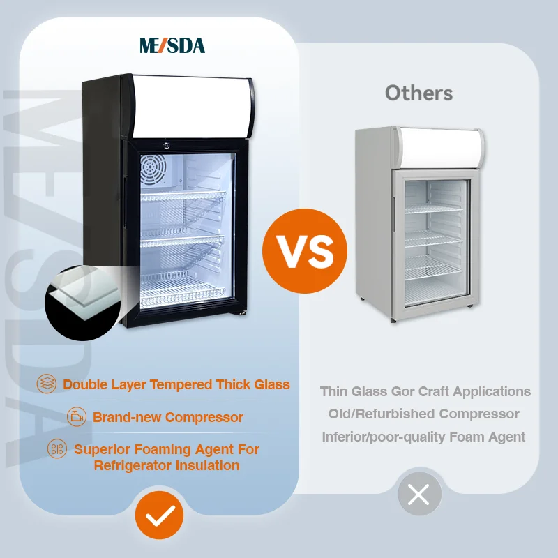 Meisda SC40B 40L Compressor-Equipped Mini Fridge Bar Restaurant Beverage Chiller Display Cooler for Supermarket Use