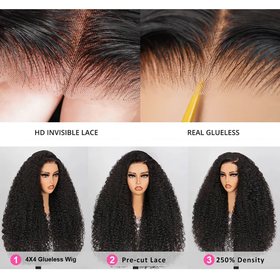 Loose Deep Wave Human Hair Lace Closure Wig Glueless Natural Look_voghion.com