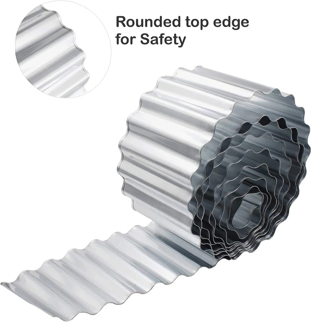 Silver Corrugated Metal Garden Edging Adjustable Garden Bed Galvanized Steel Lawn Edging Buy