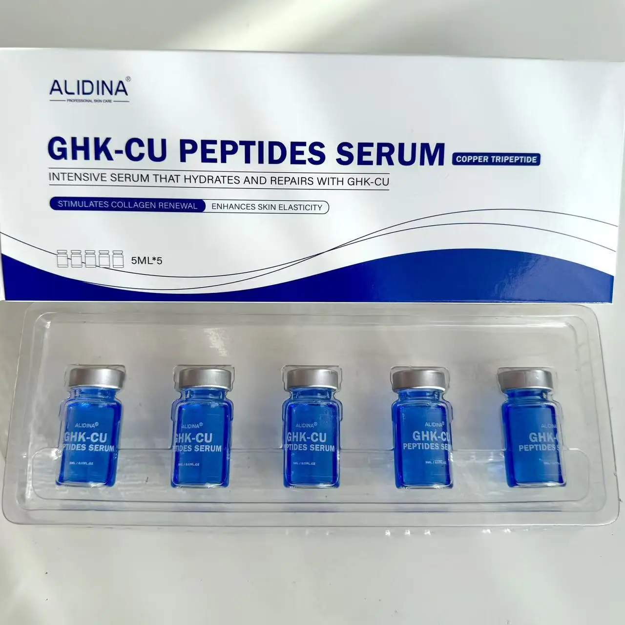 ghk-cu kit Blue Copper Peptide Wholesale grade GHK GHK-Cu Copper Peptide Serum &