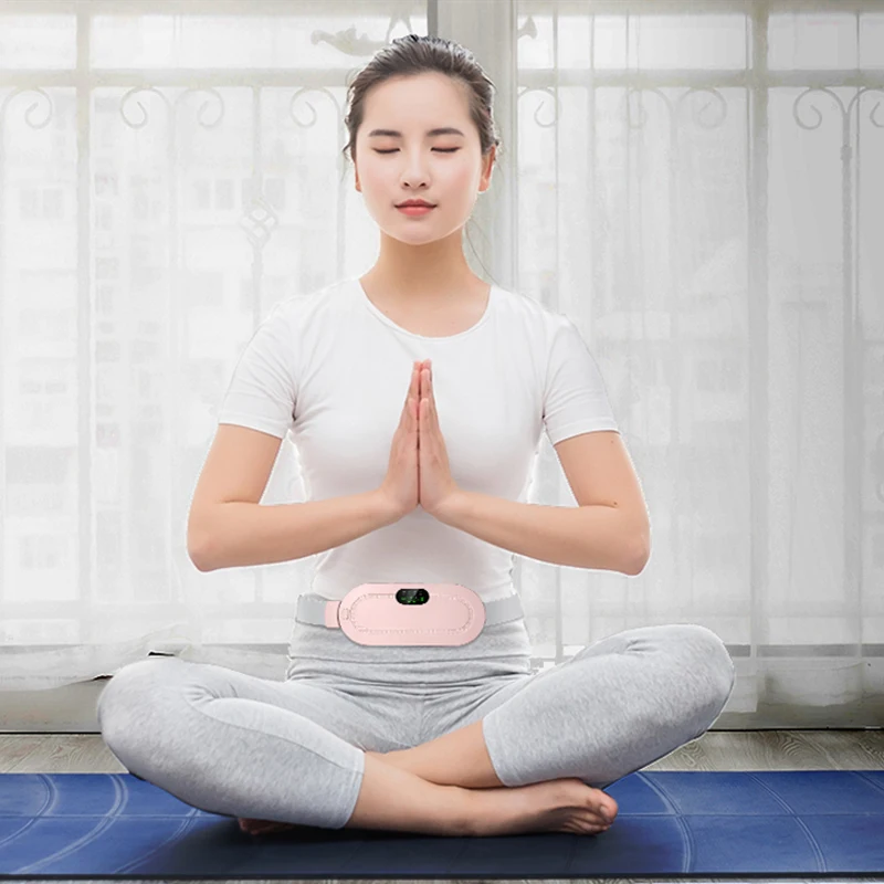 New Arrival Menstrual Heating Pad Portable Cordless Period Pain Relief Body Belt Hot Compress Cramps Vibration Massage Product