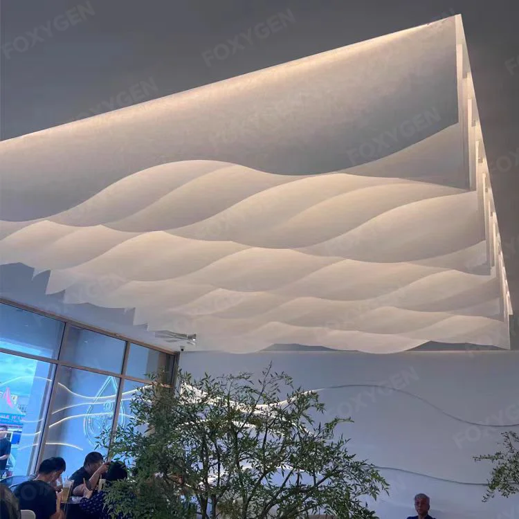 French Textured Paper Modern Style Drop Cloth Ceiling Fabric Drop a Grade Ceilingfor Hotel Shop manufacture