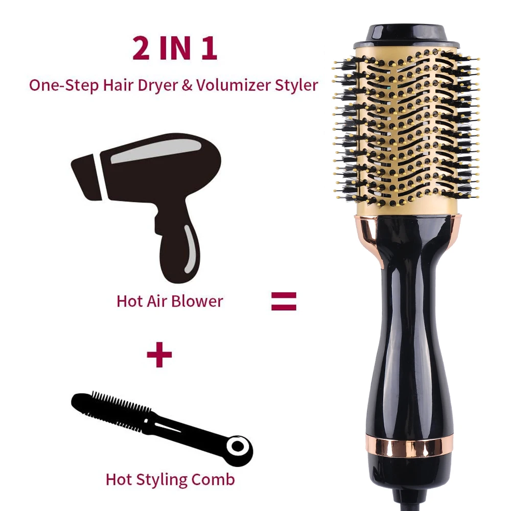 Salon Hot Air Blow Dryer Brush Professional Straightener Comb Electric