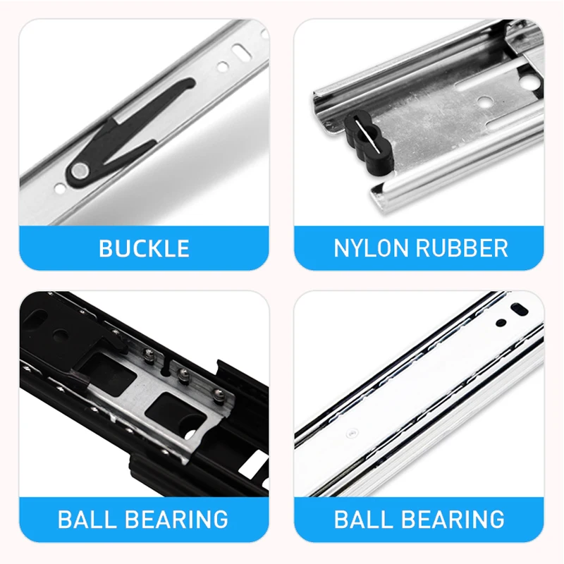 TOPCENT Telescopic Drawer Rails Telescopic Channel Ball Bearing Slide Furniture Sliders Drawer Slide Rail Drawer Slide