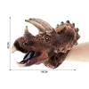 Marioneta de mano de triceratops marrón