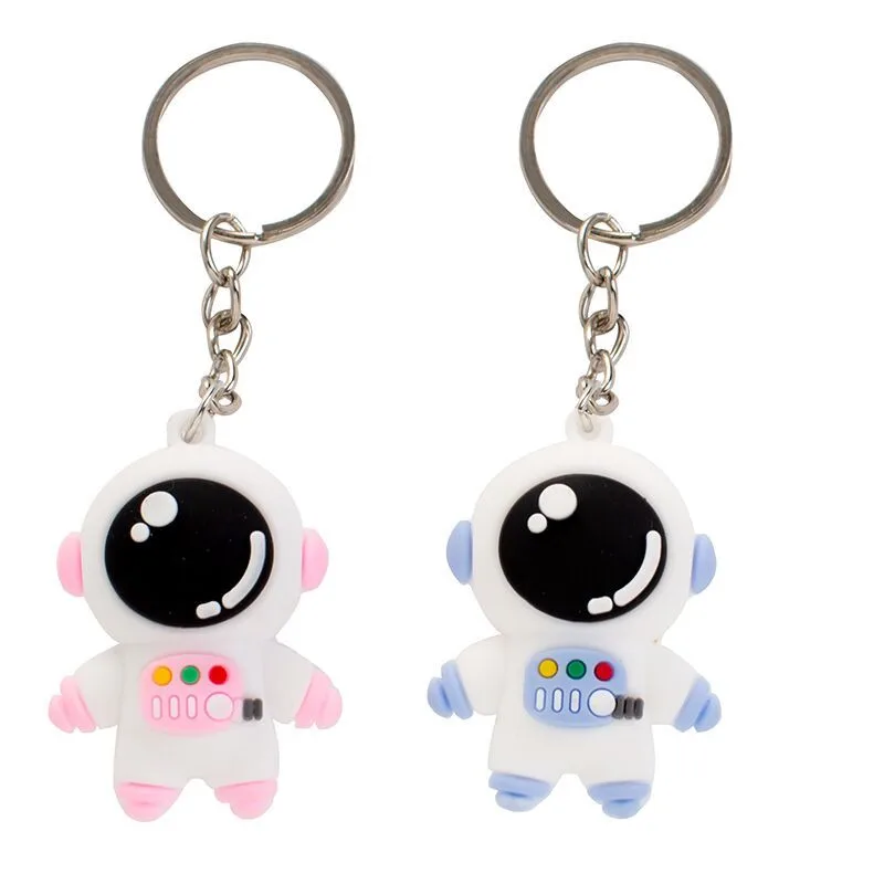 Cartoon Astronaut Keychain PVC Soft Rubber Keyring Student Backpack Pendant Small Gift Key Accessories Wholesale 0