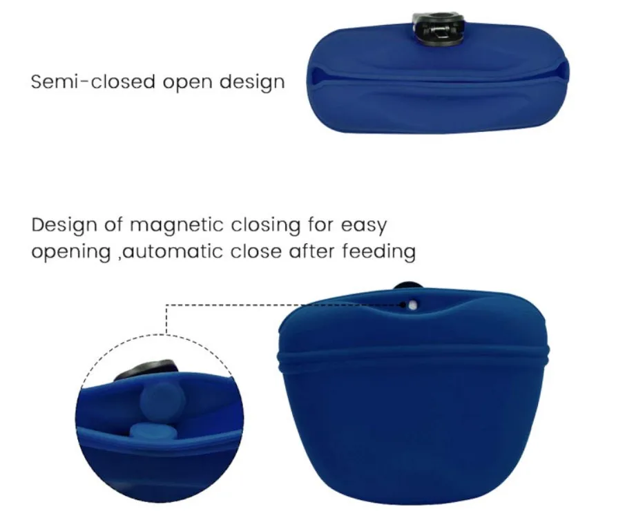 Black, Lake Blue 4Pcs Small Dog Treat Pouch for Training with Clip Magnetic Opening Design Dog Training Clicker with Wrist Strap Pet Training Bag Puppy Clicker Training Kit for Dog Snack Bag 