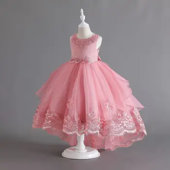 2024 New Party Dress Wholesale Little Girls Pageant Children Long Wedding Frock Design Ball Gowns Birthday Dress