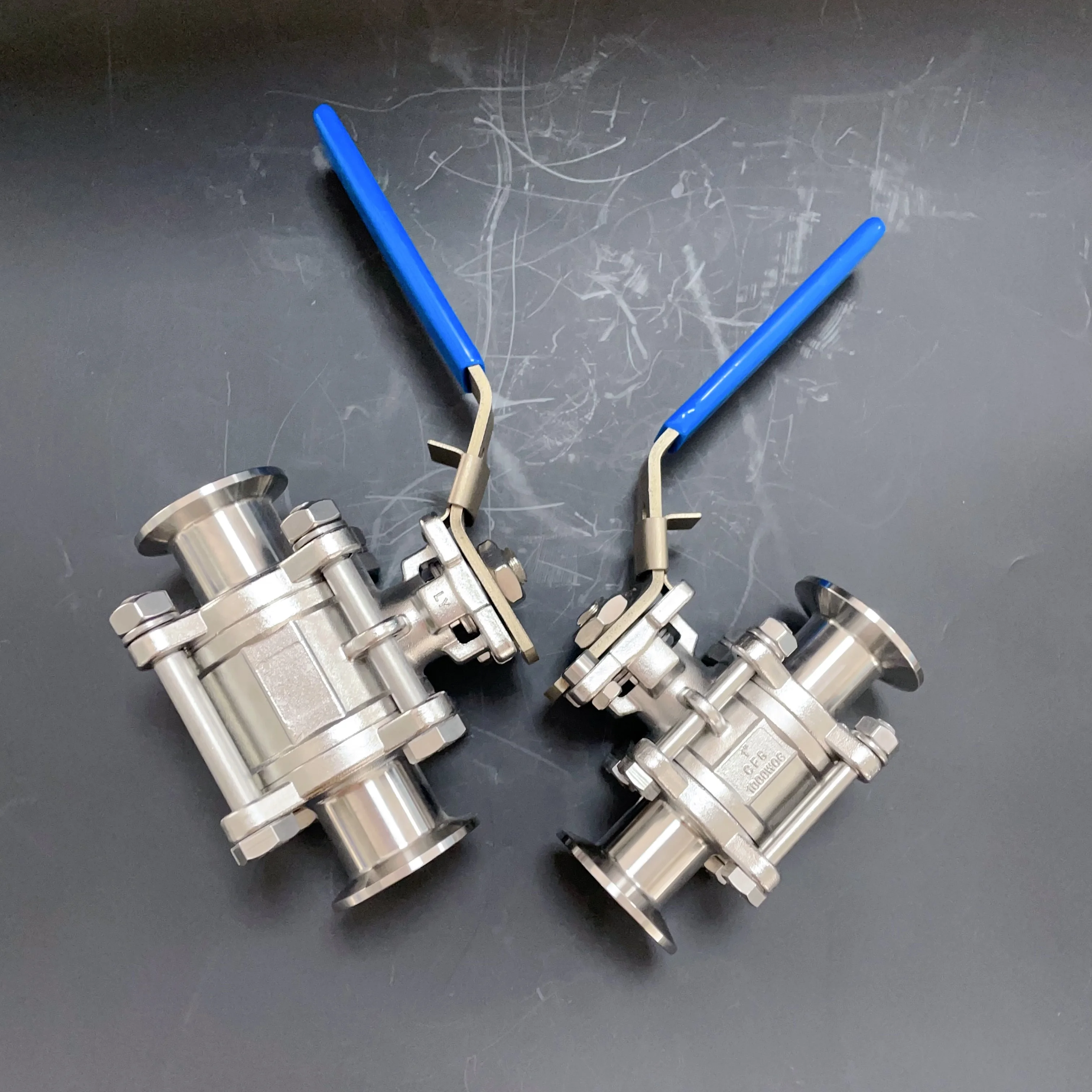 stainless steel 3 piece ball valve manual straight tri clamp ball valve
