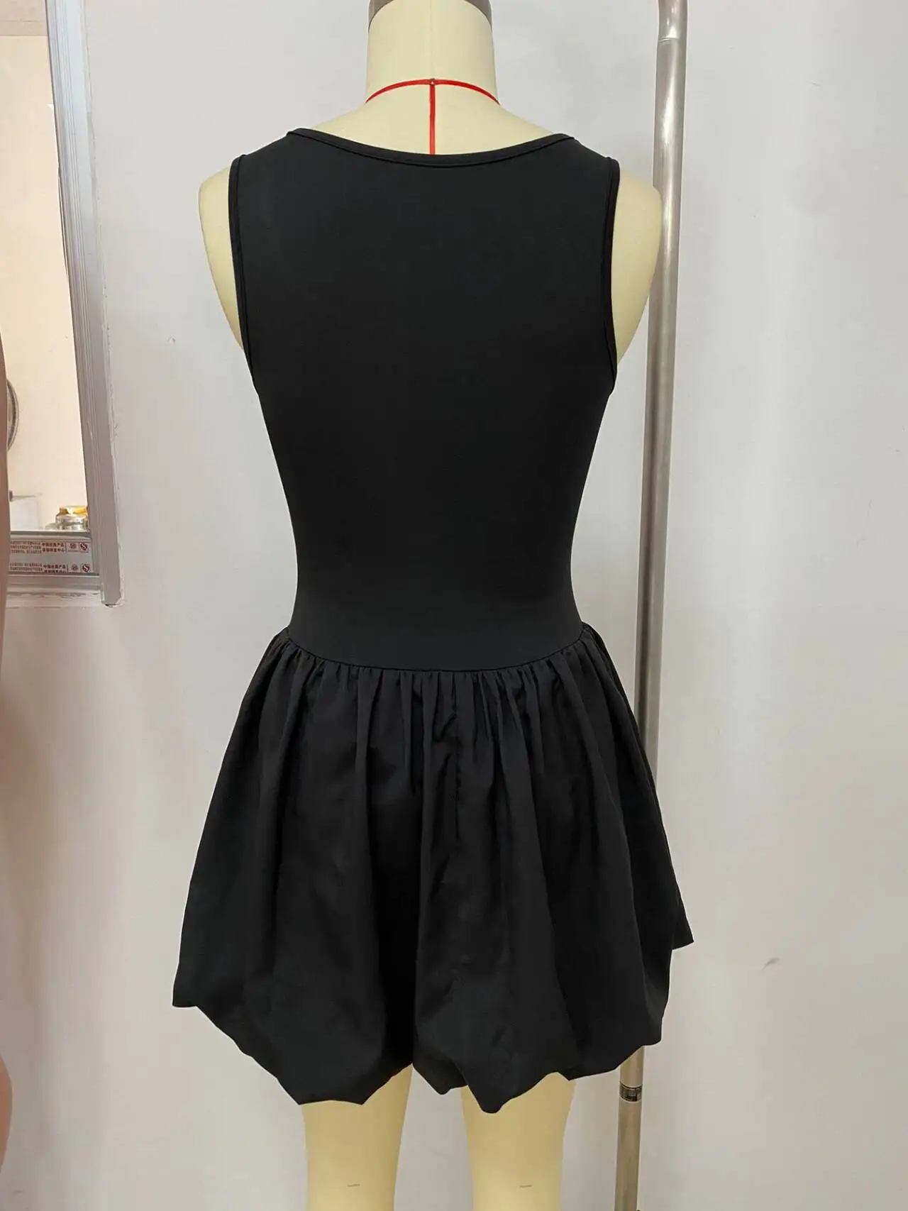 Sexy Solid Color Patchwork U Neck a Line Dresses