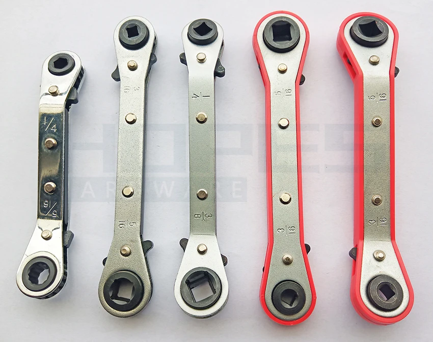 Gohantee 4-in-1 Ratschenschlüssel Für Klimaanlagen – Größen 3/16, 1/4, 5/16, 3/8 Zoll, 140 Mm, Kohlenstoffstahl