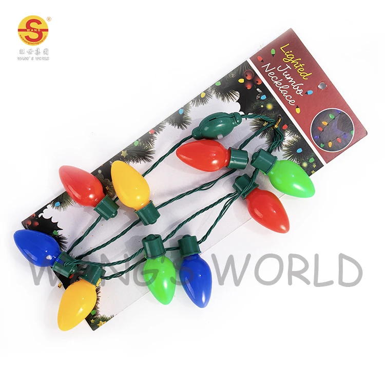 Christmas Light Up Necklace With Mini Bulb Flashing Led Christmas Necklace Buy Led Christmas