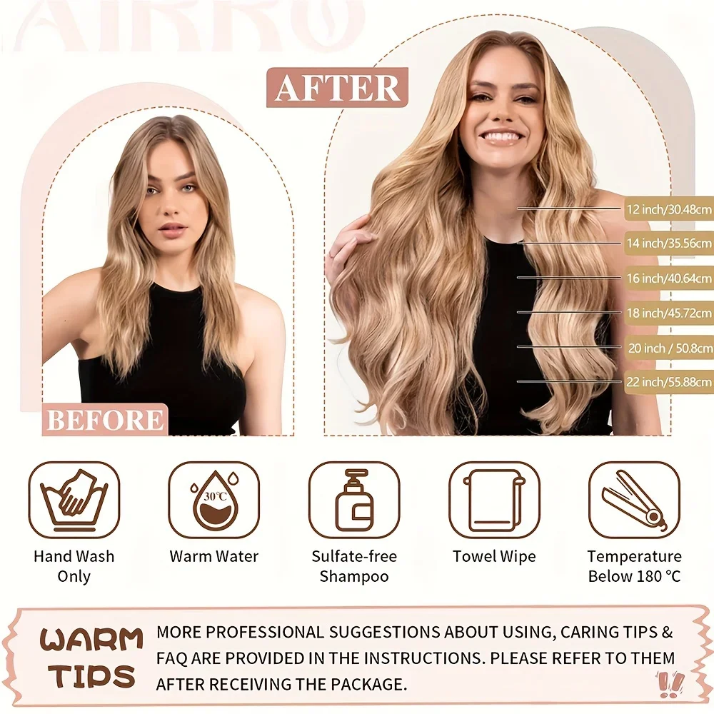 Extensions cheveux naturels clip in chatain clair mèche blond_voghion.com