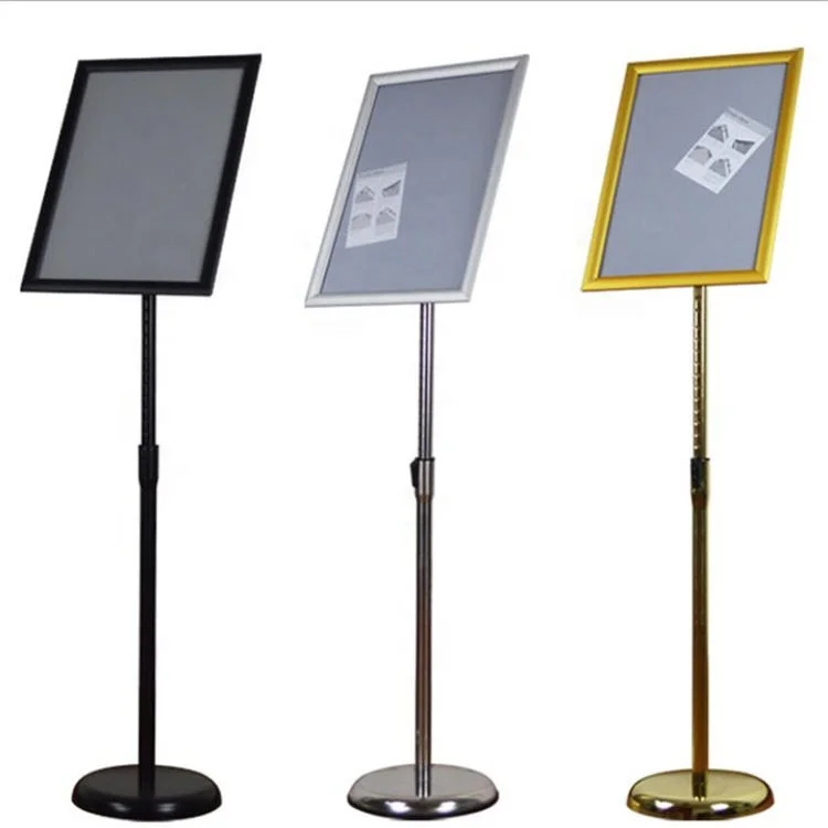 Soporte de Publicidad para Carteles y Posters grandes enrollados, marco de snap ajustable, soporte de exhibición con estantes metálicos, precio del titular superior de etiquetas