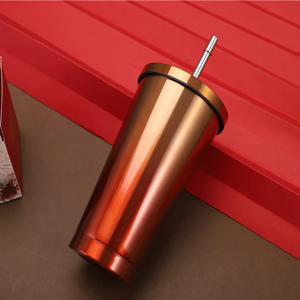 Modern Insulated Tumbler Cup with Straw Lid 24oz Stainless Steel Eco ...