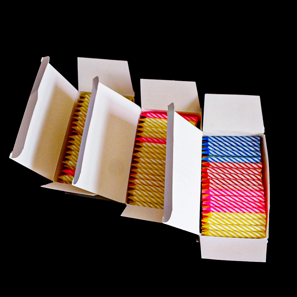 Wholesale in Bulk Threaded Twisted Colorful Happy Birthday Cake Party Candle