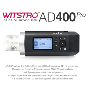 Godox AD400 Pro AD400Pro Ad 400 Pro Godox TTL Battery-Powered 1/8000 HSS Outdoor Flash Strobe Light for Photography Studio product image