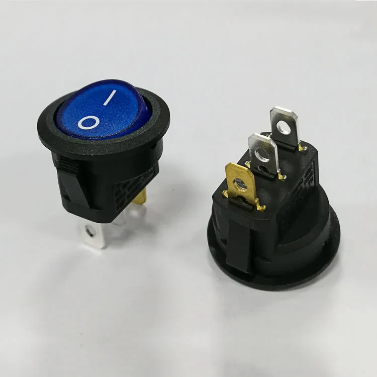 3 路蓝色圆形 16a 250 v t125 r11 发光摇杆开关 - buy round rocker
