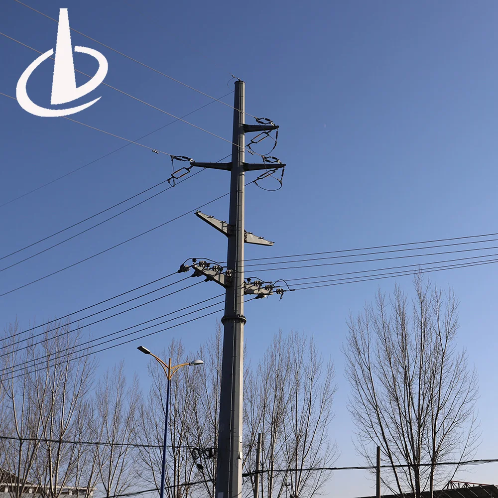 10KV-220KV Customized High Quality Galvanizing  Electric Transmission Tower Power  Steel Monopole Pole