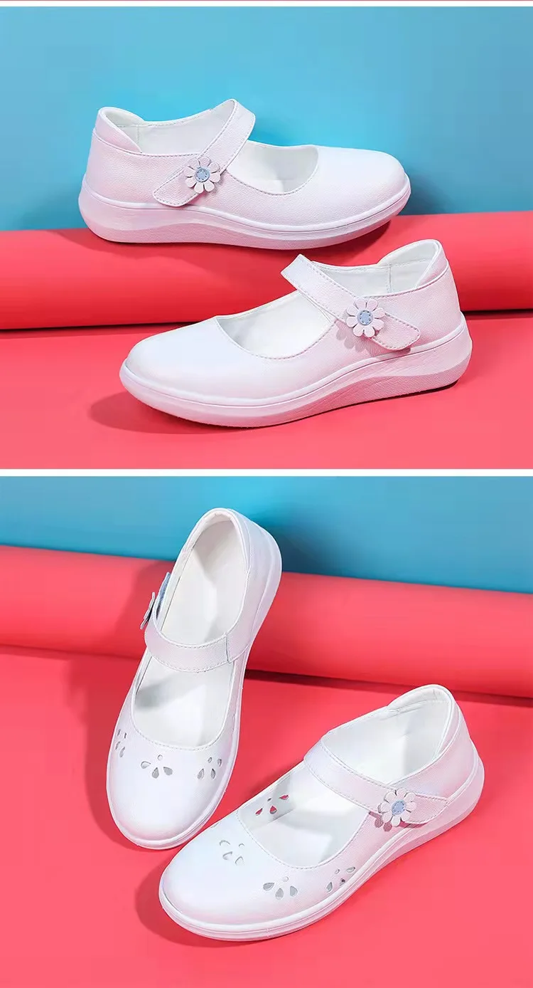 Anti-slip Nursing Shoes Hospital for Women White Shoes Comfort Breathable Soft Bottom Flat Nurse Safety Work Shoes