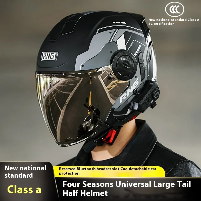 Unisex 3/4 Half Helmet with for Bluetooth Headset RNG Cross-Border for Comfortable Electric Bike Riding