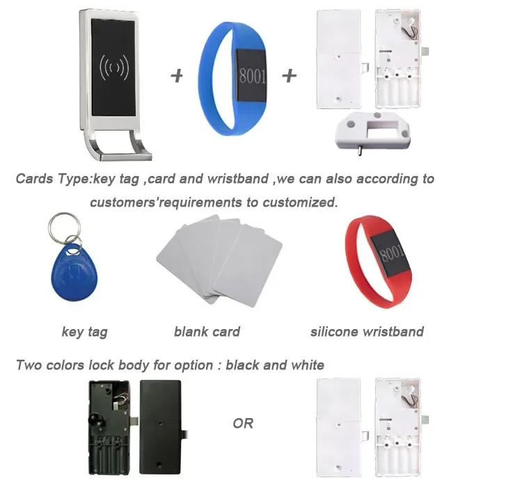 Durable Anti-Theft Electronic Key Card Lockers Smart Bracelets Compatible Zinc Alloy Safe Cabinet Storage Box