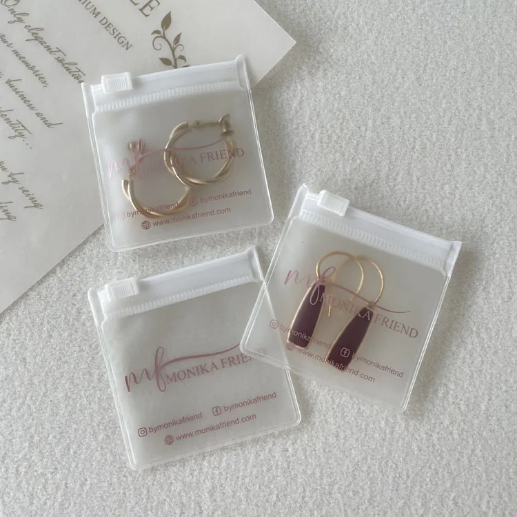 Custom Small Mini Size Clear Transparent Pvc Plastic Zipper Bag For Jewelry Earring Necklace
