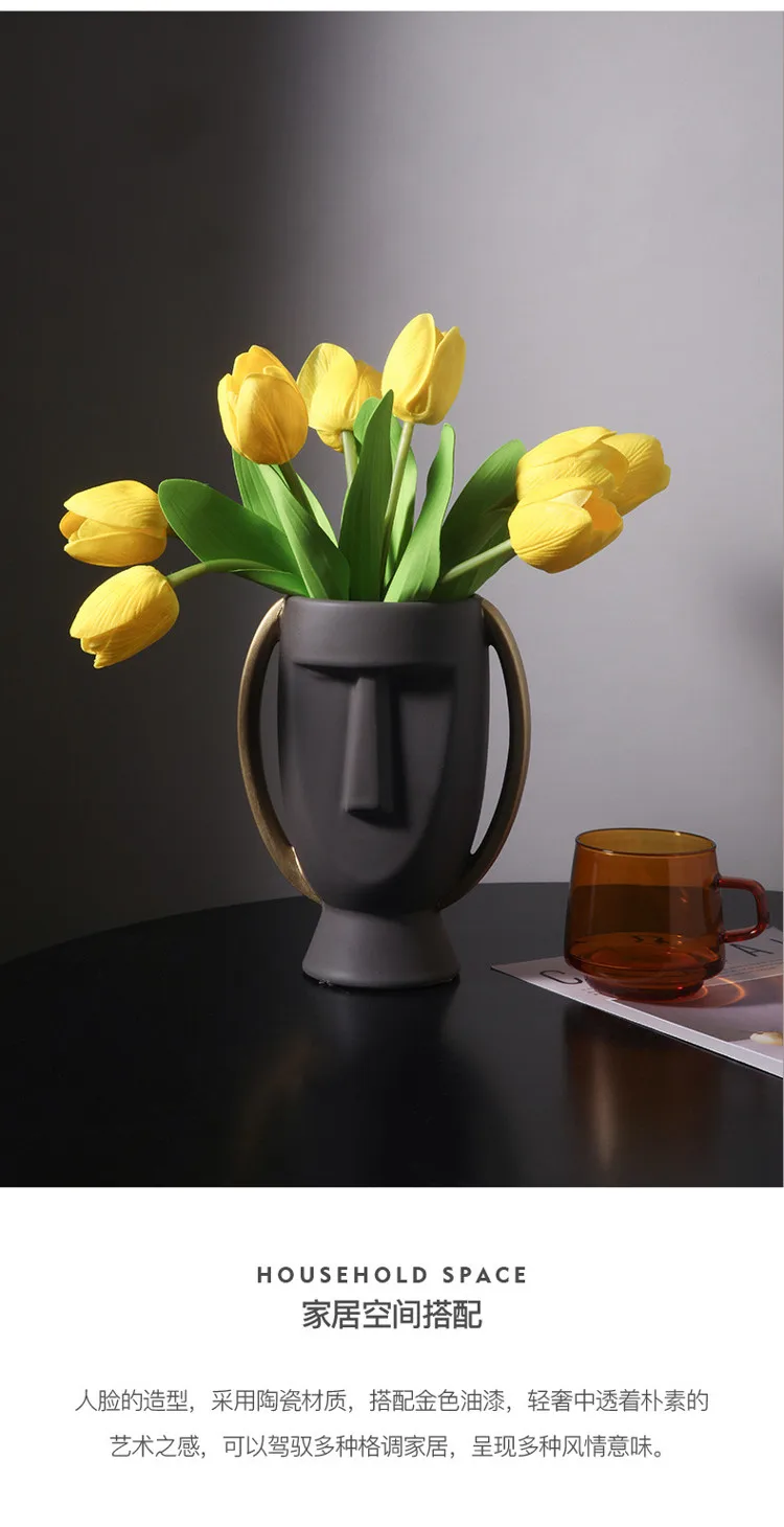 Living Room Decor Art Deco Florero Light Luxury Art Face Vase Buy Luxury Vase Face Art Art Deco Florero Jarron Flores Product On Alibaba Com