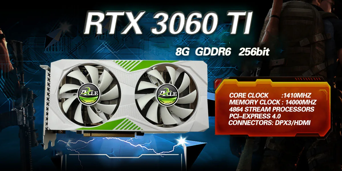 Axle Pc Rtx 3090 3080 3070 3060ti 3060 3050 Ddr6 8g Vga Card Use For Normal Office Video Card