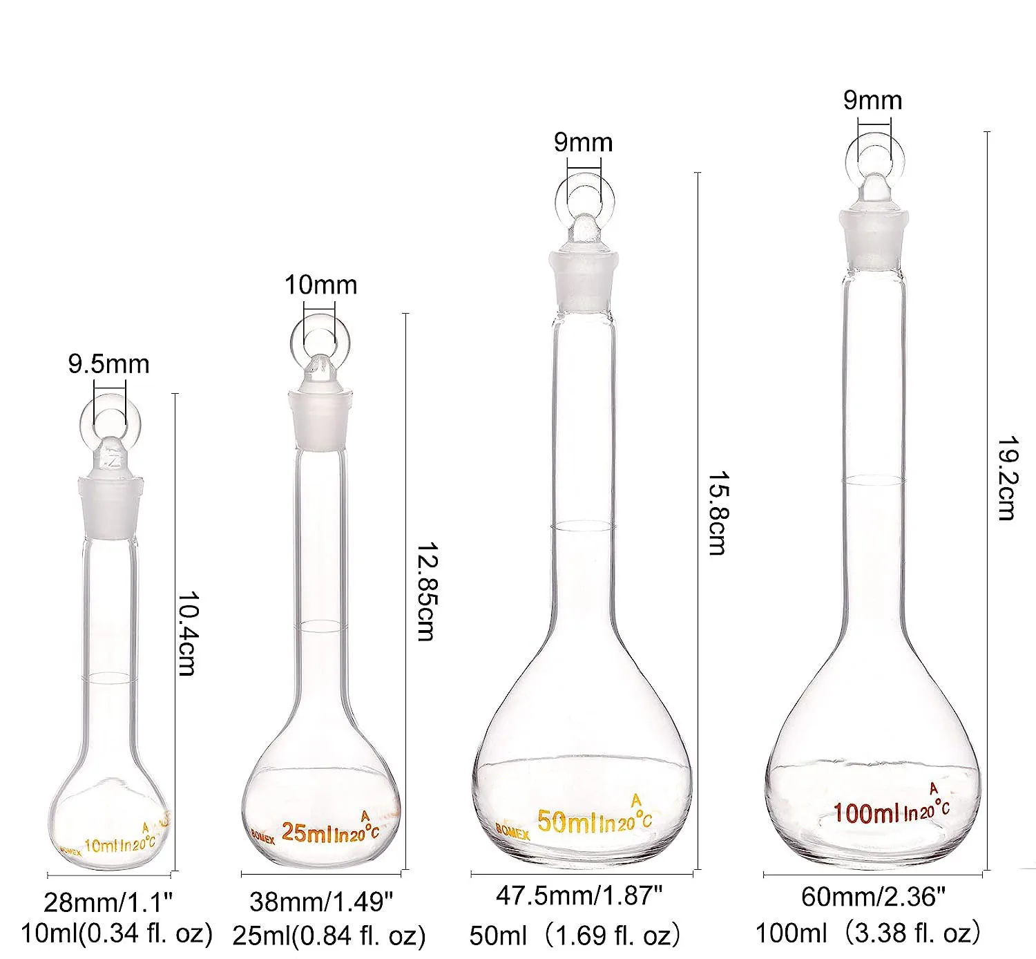 Volumetric Flask Class A Glass Volumetric Flask With Ground In Glass