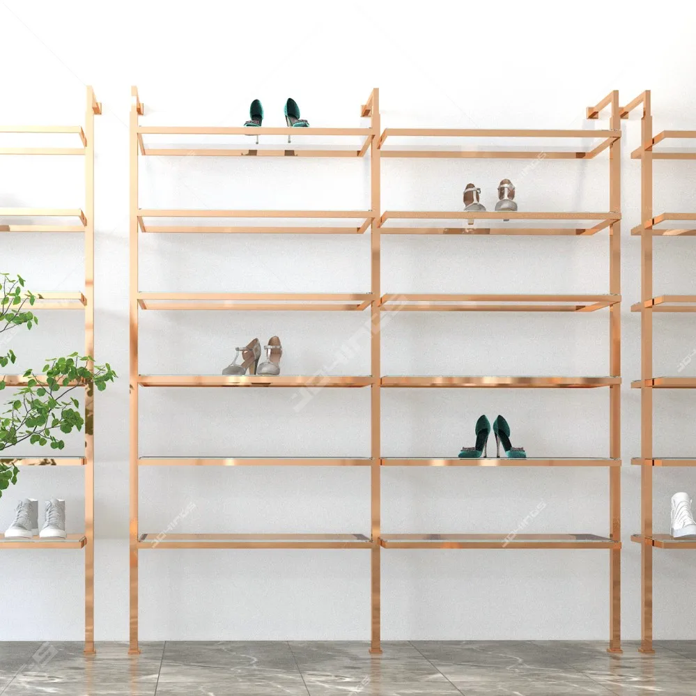 Beautiful Popular Dancing Shelf Shoe Stand for Display Retail Shelving Wall Mount Shoe Display Rack Handbag Display