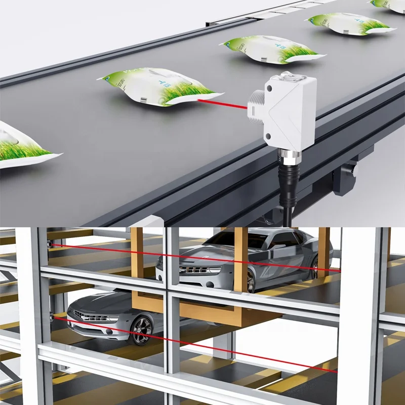 Beam sensor M18 thread and square through beam photocell sensor for easy mounting long distance 20m