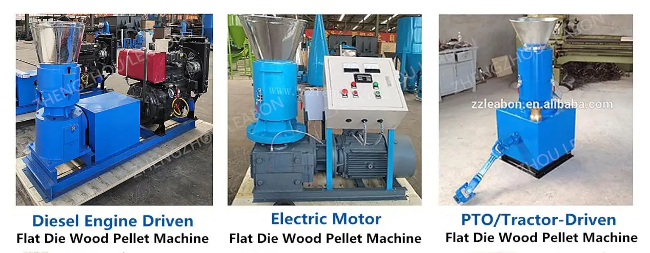 Flat Die Wood Pellet Mill with Diesel Motor