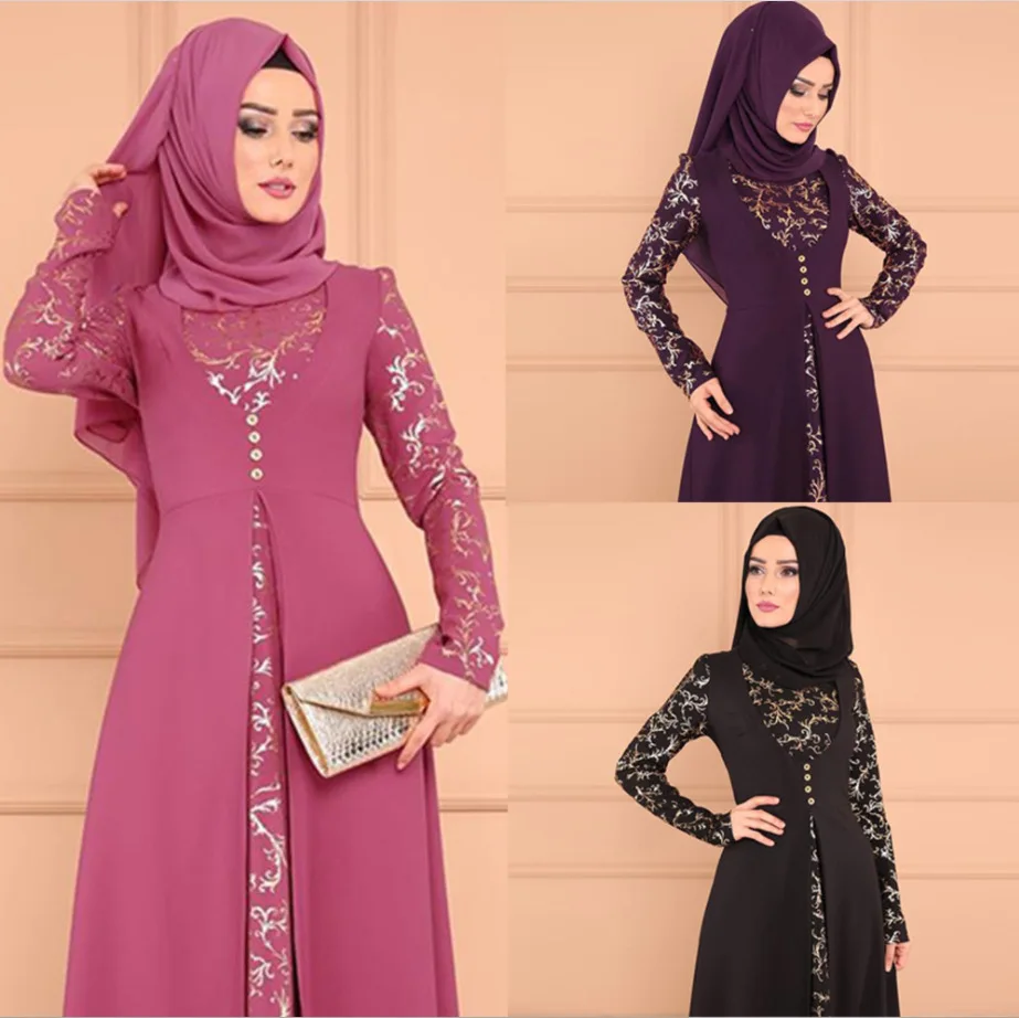 Islamic Clothing - Sequin Abaya Dubai Turkish Dresses Muslim Dress