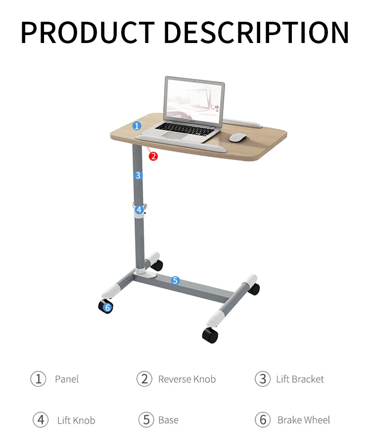 Computer Table Adjustable Portable Laptop Desk Rotate Laptop Bed Table