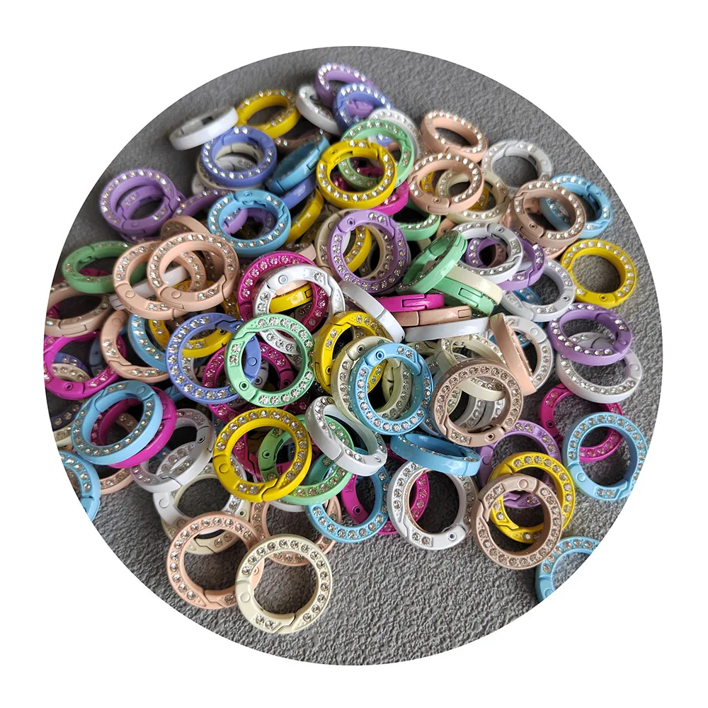 25mm Rhinestone Metal Key Ring Diy Key Chain Findings Pendant Accessories