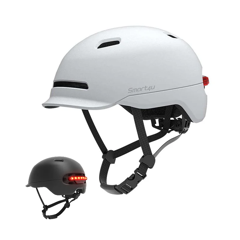 New Image Smart 4U Helmet Waterproof Scooter Helmet With LED Warning Light for M365 Max G30 Electric Scooter Bike Cycling Helmet
