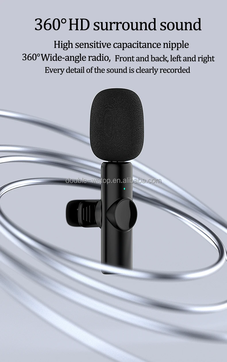 K11 Microfono Lavalier Wireless Da 2 Pezzi IPhone Riduzione