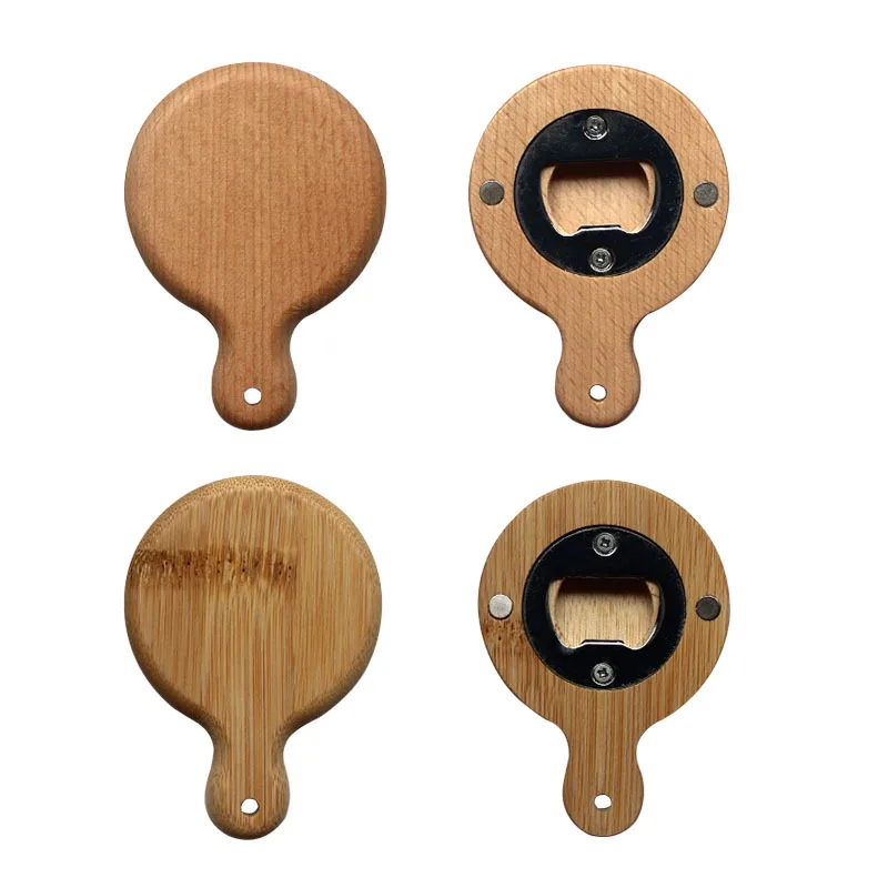 Custom Fridge Magnet Round Wooden Bottle Opener - China Bottle Opener and  Wooden Bottle Opener price