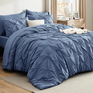 Comforter Set with Sheets 7 Pieces Bed in a Bag, Comforter, Pillow Shams, Flat Sheet, Fitted Sheet and Pillowcases