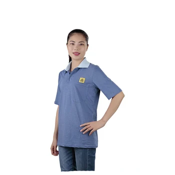 antistatic clothing polo T-shirt for cleaning room smt pcb factory clothing polo T shirt