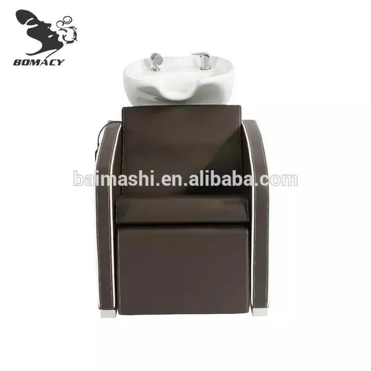Bomacy Hot Sale Wooden Washing Hair Salon Furniture Shampoo Chair With Bowl