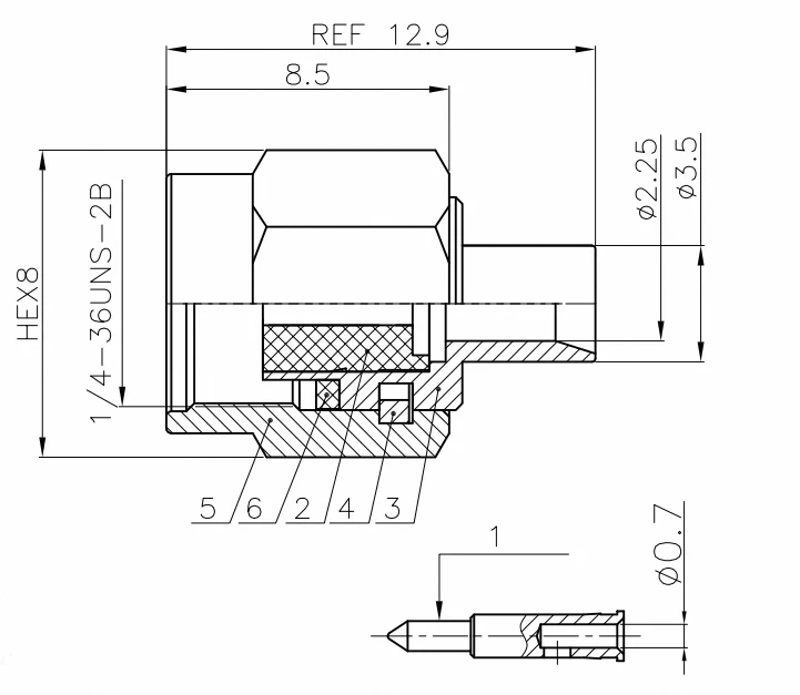 product top sale sma jb2 rf connector straight male sma coaxial connector for rg086 cable-4