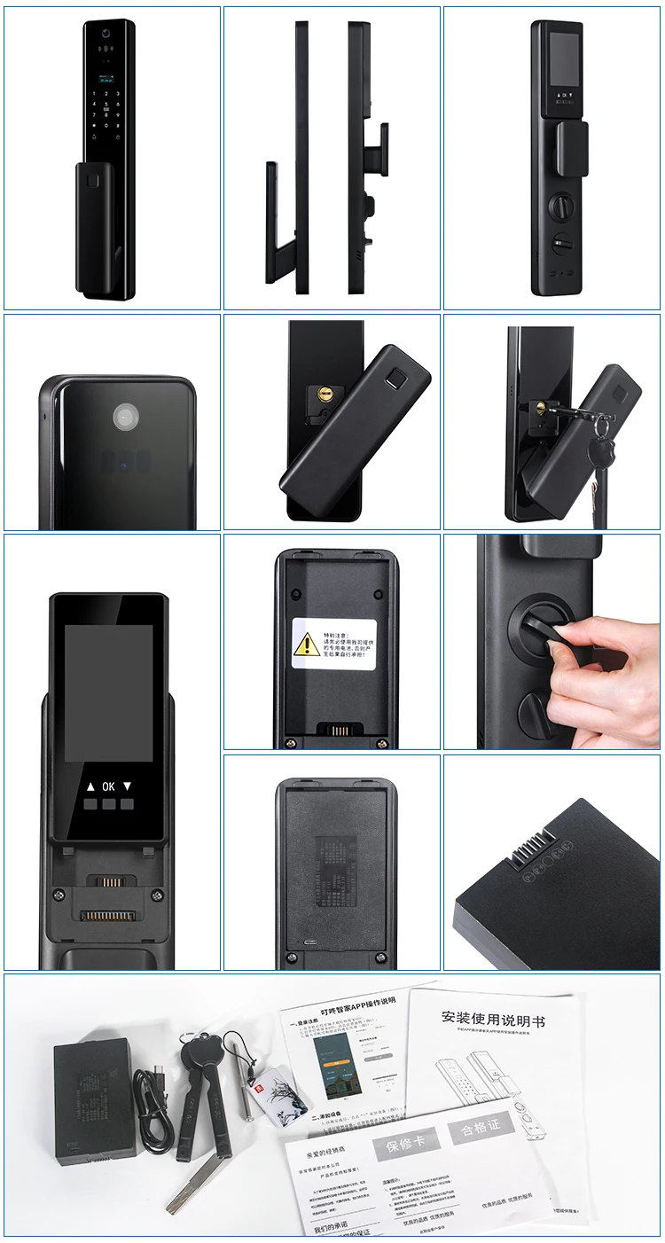 Smart Lock With Camera Fingerprint Wifi App Control 3d Face Recognition